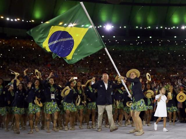 Hosts Brazil’s attire looked beach ready. (REUTERS)