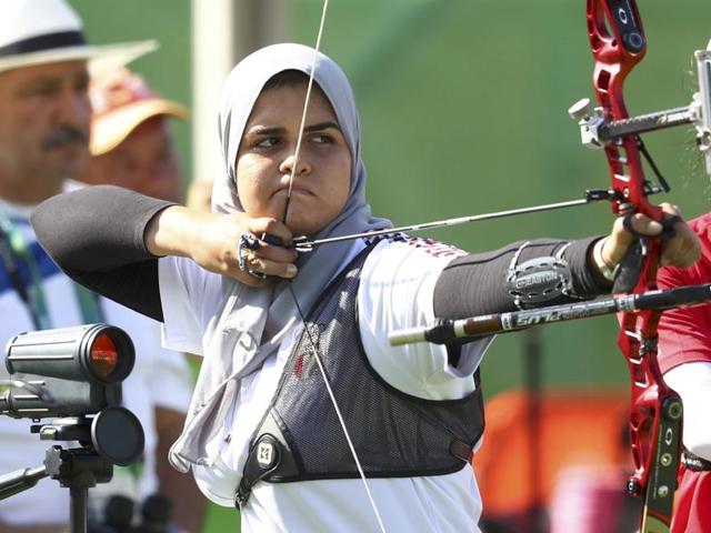 Reem Mansour of Egypt in action. (REUTERS)