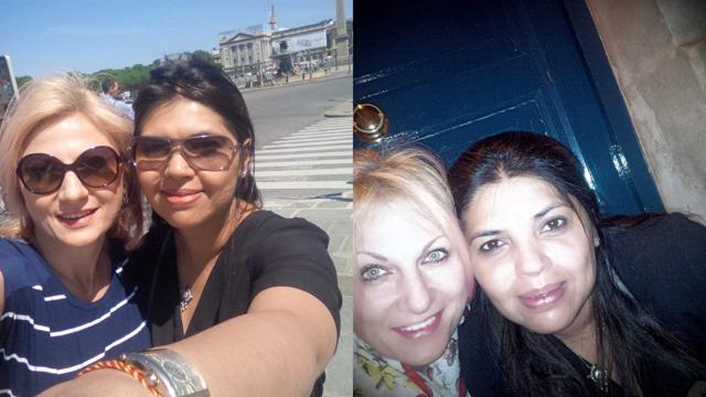 Vesna Jacob (L in both images) with friend Manjula Vesna Jacob (L in both images) with friend Manjula