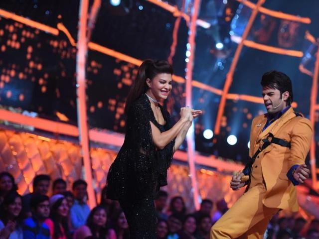 Host Manish Paul and debutant judge Jacqueline Fernandez have some fun on the sets of Jhalak Dikhhla Jaa . The duo will be seen performing on naagin dance on Saturday’s episode.