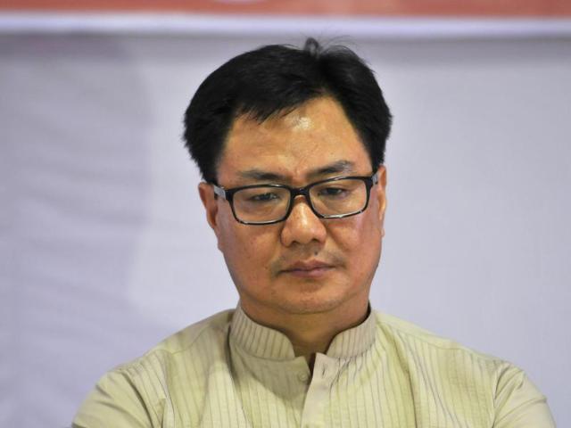 Junior home minister Kiren Rijiju attends a press conference in Gurgaon.(Abhinav Saha/ HT File Photo) Junior home minister Kiren Rijiju attends a press conference in Gurgaon.(Abhinav Saha/ HT File Photo)