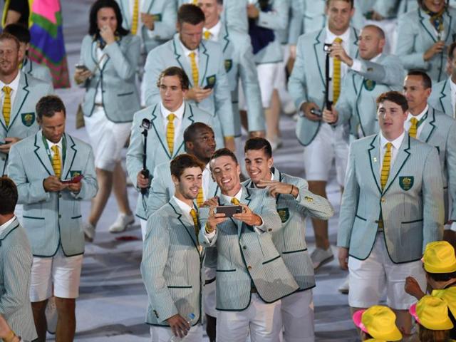 Australia's delegation pulled off this quirky outfit with style. (AFP)