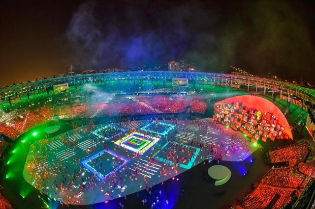 This picture shows an overview during the opening ceremony of the Rio 2016 Olympic Games. (AFP Photo) This picture shows an overview during the opening ceremony of the Rio 2016 Olympic Games. (AFP Photo)