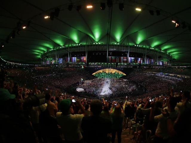 Fireworks are seen over Maracana Stadium during the opening ceremony of the 2016 Summer Olympics in Rio de Janeiro. (AP Photo) Fireworks are seen over Maracana Stadium during the opening ceremony of the 2016 Summer Olympics in Rio de Janeiro. (AP Photo)