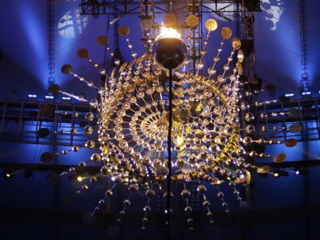 The Olympic flame burns in Maracana Stadium during the opening ceremony for the 2016 Summer Olympics in Rio de Janeiro, Brazil. (AP Photo)