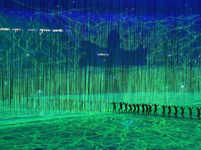 Dancers perform during the opening ceremony at the 2016 Olympic Games in Rio de Janeiro. (AP Photo)