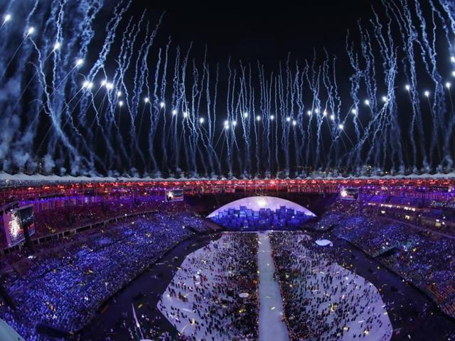 Fireworks are seen over Maracana Stadium during the opening ceremony at the 2016 Summer Olympics in Rio de Janeiro, Brazil. (AP Photo)