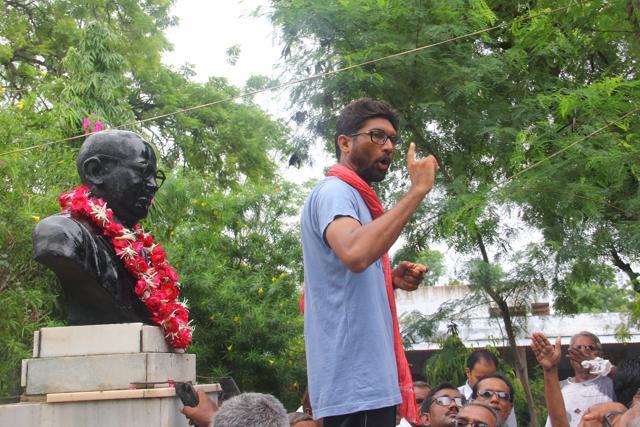Lawyer Jignesh Mevani says Dalit politics has to go beyond shouting slogans against upper castes and releasing Dalit literature. (Siddharaj Solanki/ HT photo) Lawyer Jignesh Mevani says Dalit politics has to go beyond shouting slogans against upper castes and releasing Dalit literature. (Siddharaj Solanki/ HT photo)