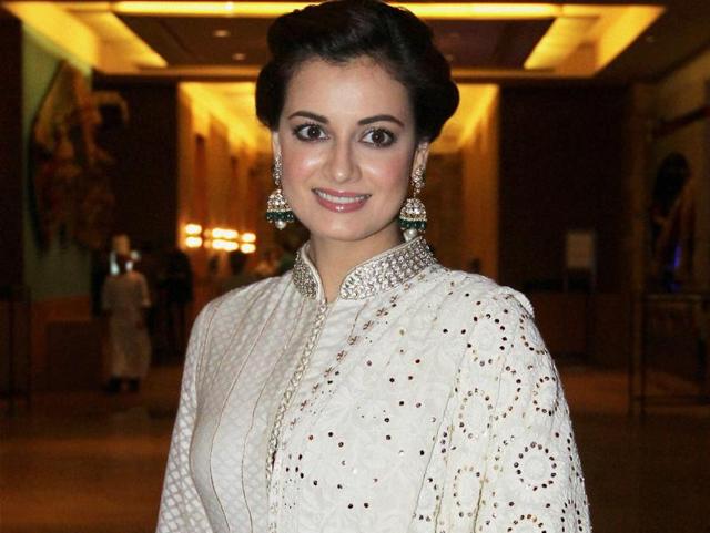 Dia Mirza was seen at a charity event in Mumbai. (PTI)