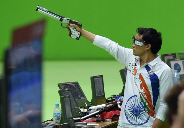 India's shooting player Jitu Rai plays qualifying round during the Rio Olympic 2016. (PTI) India's shooting player Jitu Rai plays qualifying round during the Rio Olympic 2016. (PTI)