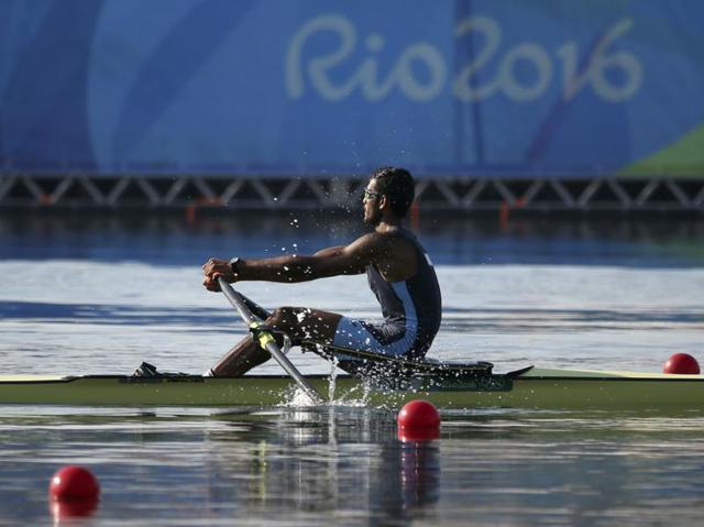 Indian rower Dattu Baban Bhokanal entered the quarterfinals by finishing third in his heat in men’s singles sculls rowing competition. (REUTERS) Indian rower Dattu Baban Bhokanal entered the quarterfinals by finishing third in his heat in men’s singles sculls rowing competition. (REUTERS)
