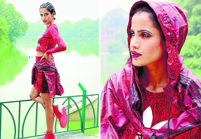 Model Hida Siddiqui aces sporty luxe. (Shara Ashraf/HT Photo) Model Hida Siddiqui aces sporty luxe. (Shara Ashraf/HT Photo)