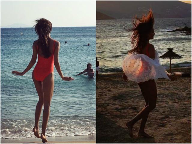 Lisa Haydon sported an awesome red bikini for a holiday at the beaches recently. (Instagram) 
