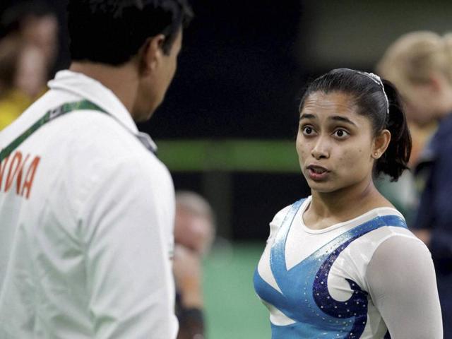 Dipa Karmakar failed to pull off the Produnova vault cleanly, but still made the cut for the finals.(AP photo) Dipa Karmakar failed to pull off the Produnova vault cleanly, but still made the cut for the finals.(AP photo)
