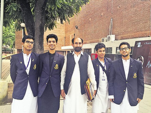 Delegates from Pakistan in Chandigarh for MUN. (HT Photo)