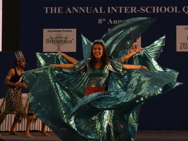 Cheer leaders of The Indian School, Sadiq Nagar, who won the award for the best cheering team. (Sushil Kumar/HT PHOTO) Cheer leaders of The Indian School, Sadiq Nagar, who won the award for the best cheering team. (Sushil Kumar/HT PHOTO)