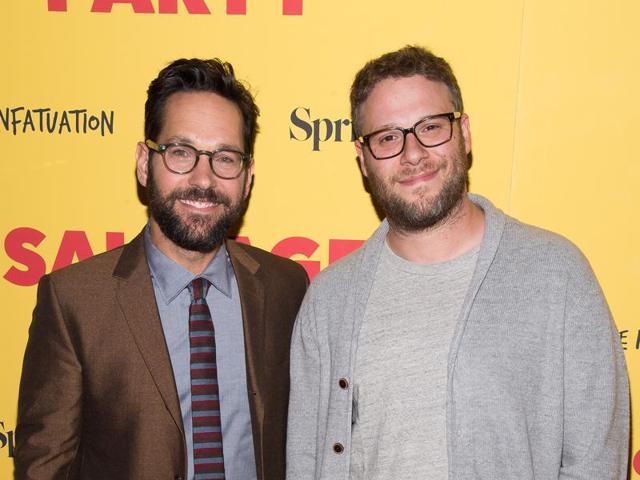 Paul Rudd, left, and Seth Rogen attend a screening of the animated film Sausage Party at the Sunshine Landmark in New York. (Charles Sykes/Invision/AP) Paul Rudd, left, and Seth Rogen attend a screening of the animated film Sausage Party at the Sunshine Landmark in New York. (Charles Sykes/Invision/AP)