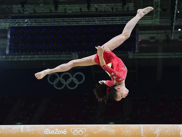 China's Shang Chunsong competes in the qualifying for the women's Beam event of the Artistic Gymnastics at the Olympic Arena. (AFP Photo) China's Shang Chunsong competes in the qualifying for the women's Beam event of the Artistic Gymnastics at the Olympic Arena. (AFP Photo)