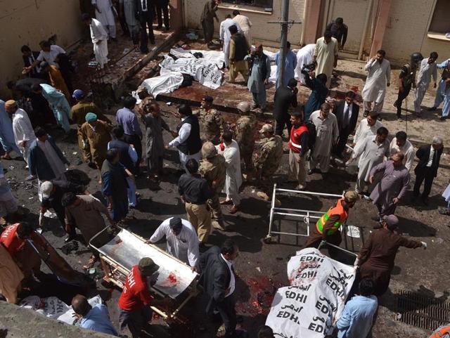 Over 70 people were killed in a blast at a government hospital premises in Quetta on Monday. The death toll is expected to rise. (AFP) Over 70 people were killed in a blast at a government hospital premises in Quetta on Monday. The death toll is expected to rise. (AFP)