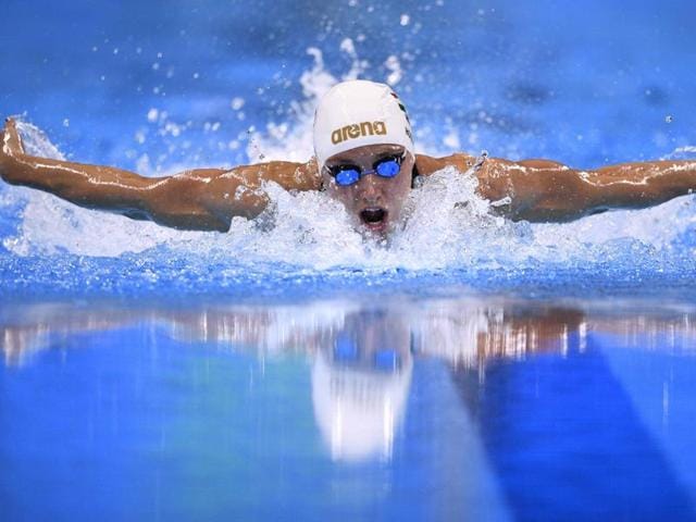 Hungary's Katinka Hosszu competes to break the world record in the Women's 400m individual medley final. (AFP Photo) Hungary's Katinka Hosszu competes to break the world record in the Women's 400m individual medley final. (AFP Photo)