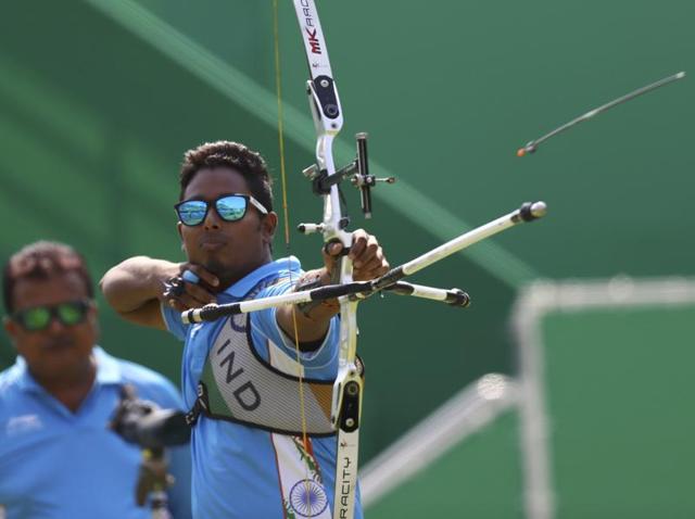 Atanu Das blanked his Nepalese counterpart Jitbahadur Muktan 6-0 to qualify for the round of 16. (REUTERS) Atanu Das blanked his Nepalese counterpart Jitbahadur Muktan 6-0 to qualify for the round of 16. (REUTERS)