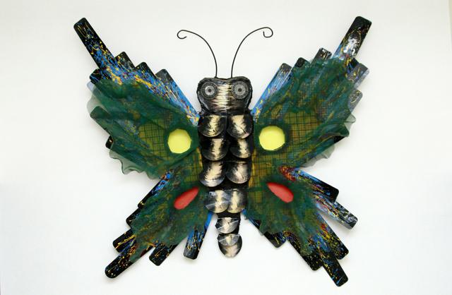 A butterfly made by the wings of exhaust and ceiling fan is also installed inside the prison walls. (Waseem Gashroo/HT )