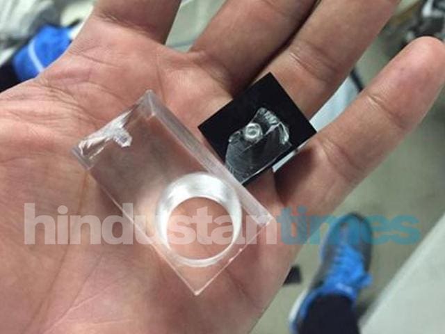 The broken sight. The shooter then had to use his spare which was not tailor-made to counter the different lighting in the finals hall (HT Photo)