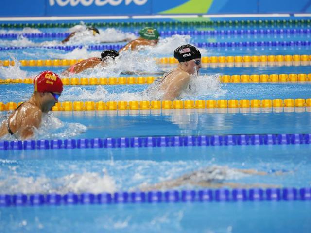 King swam a strong first 50 metres and led at the turn, with Efimova well back in fourth place. (NYT photo)