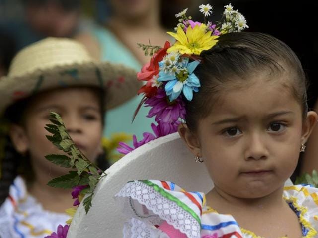 Scenes from Silleteros parade in Medellin. (AFP) Scenes from Silleteros parade in Medellin. (AFP)