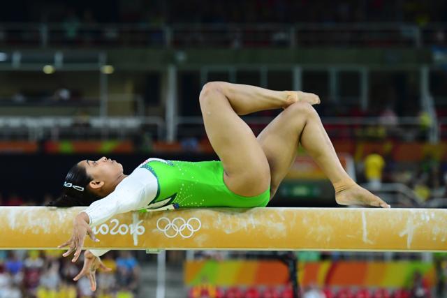 Dipa Karmakar competes in the qualifying for the women's Beam event of the Artistic Gymnastics at the Olympic Arena. (AFP Photo)