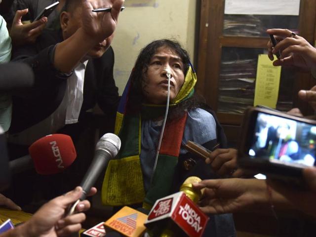 After 16 years, Irom Sharmila ended the fast on Tuesday she held in protest against the Afspa in Manipur(Saumya Khandelwal/HT Photo)