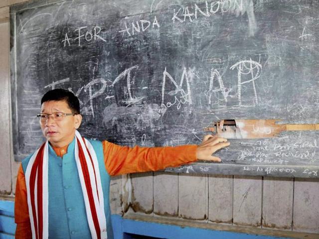 File photo of former Arunachal Pradesh chief minister Kalikho Pul . Pul was found hanging at his residence in Itanagar on August 9, 2016.(PTI)