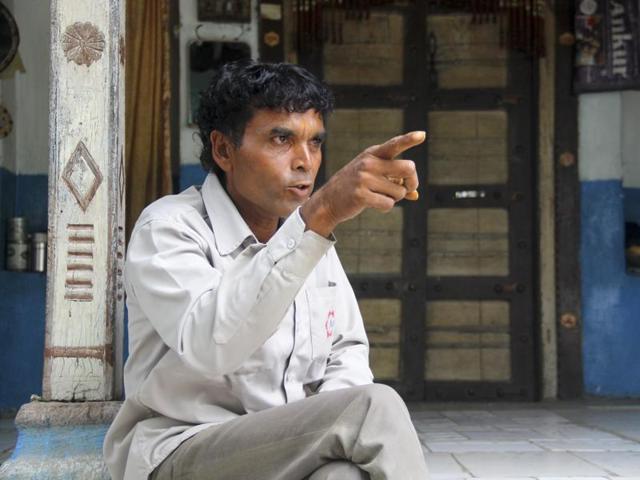 36-year-old Dalit cow skinner from Gujarat Rameshbhai Chavda.(Siddharaj Solanki/HT photo)