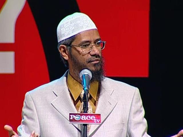 File photo of Islamic Research Foundation (IRF) founder Zakir Naik. (HT)