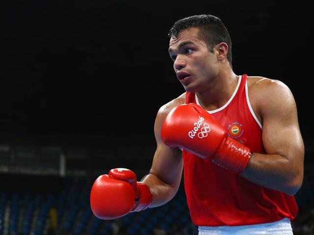 Asian Games gold medallist Vikas Krishan (75kg) defeated USA’s Charles Conwell to enter the pre-quarterfinals. (REUTERS)