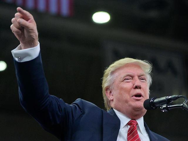 Republican presidential candidate Donald Trump addresses a campaign event in Wilmington, North Carolina, on Tuesday. (AFP) Republican presidential candidate Donald Trump addresses a campaign event in Wilmington, North Carolina, on Tuesday. (AFP)