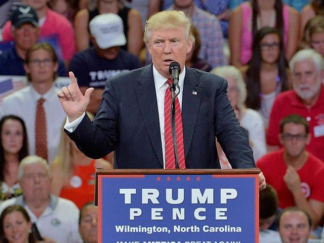 Republican presidential nominee Donald Trump has been working this week to move past distracting campaign disputes, but has once again put himself at the centre of a blazing controversy. (AFP) Republican presidential nominee Donald Trump has been working this week to move past distracting campaign disputes, but has once again put himself at the centre of a blazing controversy. (AFP)