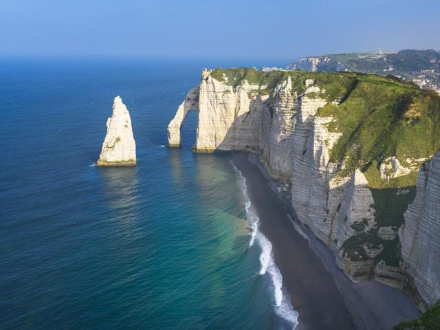 On the Côte d’Albâtre (literally Alabaster Coast) in Normandy, chalky cliffs provide a stunning backdrop to a 140 km-long road. The area has been immortalized in an Arsène Lupin novel by Maurice Leblanc. (iStockphoto) On the Côte d’Albâtre (literally Alabaster Coast) in Normandy, chalky cliffs provide a stunning backdrop to a 140 km-long road. The area has been immortalized in an Arsène Lupin novel by Maurice Leblanc. (iStockphoto)