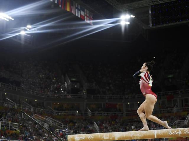 Alexandra Raisman of USA competes on the beam. (REUTERS) Alexandra Raisman of USA competes on the beam. (REUTERS)