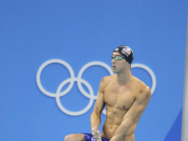 Phelps steps up to his block before the men's 200m butterfly final. (NYT photo)