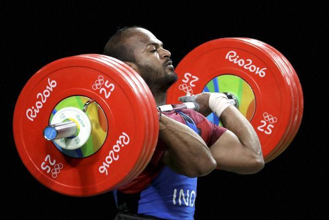 Sathish Kumar Sivalingam, of India, competes in the men's 77kg weightlifting competition. (AP) Sathish Kumar Sivalingam, of India, competes in the men's 77kg weightlifting competition. (AP)