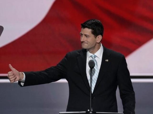 Speaker of the House, Paul Ryan, speaks at the Republican National Convention in Cleveland, Ohio. (Reuters Photo) Speaker of the House, Paul Ryan, speaks at the Republican National Convention in Cleveland, Ohio. (Reuters Photo)