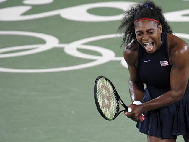 Serena Williams of the USA in action against Elina Svitolina of Ukraine in the Tennis preliminary women's singles third round. (REUTERS) Serena Williams of the USA in action against Elina Svitolina of Ukraine in the Tennis preliminary women's singles third round. (REUTERS)