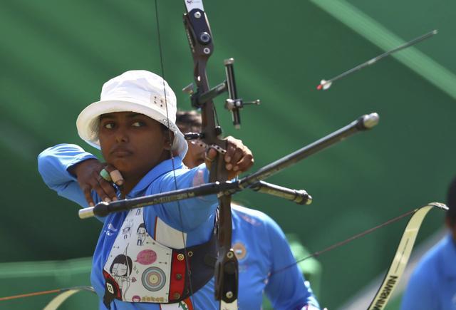 Deepika Kumari beat Kristine Esebua of Georgia in the women’s individual first round. (REUTERS) Deepika Kumari beat Kristine Esebua of Georgia in the women’s individual first round. (REUTERS)