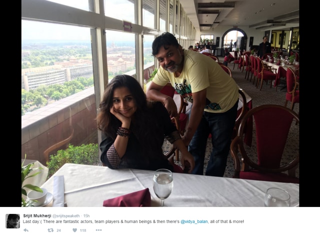 Actor Vidya Balan with director Srijit Mukherjee.