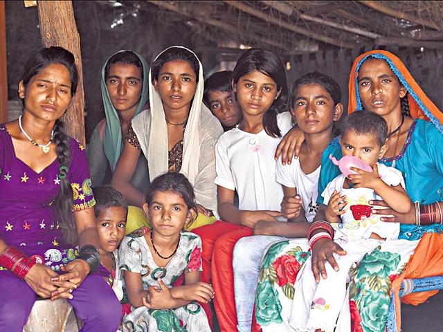 Pakistan refugees in a camp in Jodhpur, Rajasthan.(Aishwarya Kandpal / HT Photo)