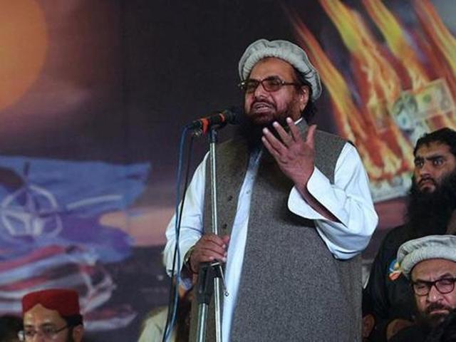 Lashkar-e-Taiba founder Hafiz Saeed speaks at a rally in Pakistan.(File Photo)