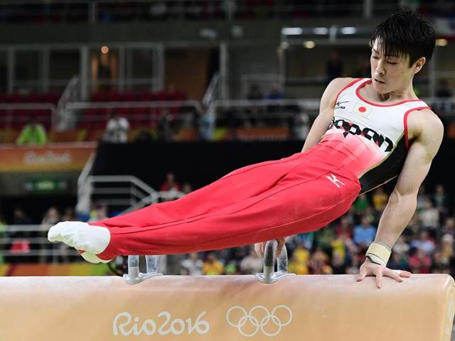 Japan's Kohei Uchimura won the gold medal in the men's individual all-around final of the Artistic Gymnastics. (AFP photo) Japan's Kohei Uchimura won the gold medal in the men's individual all-around final of the Artistic Gymnastics. (AFP photo)