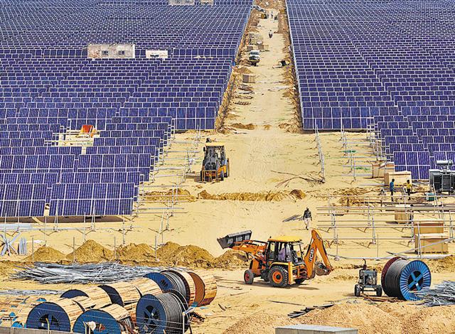 Roha Dyechem solar plant at Bhadla, Rajasthan. The government’s clean energy push will get a pushback from GST, companies fear (AFP) Roha Dyechem solar plant at Bhadla, Rajasthan. The government’s clean energy push will get a pushback from GST, companies fear (AFP)