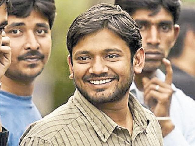 File photo of JNU students' union president Kanhaiya Kumar. The Delhi HC on August 11, 2016, dismissed petitions filed against interim bail granted to Kumar in a sedition case.(Sanjeev Verma / HT Photo)